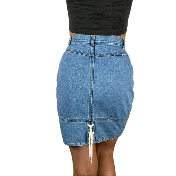Vintage D’Mode Classix High Waist Denim Skirt - Picture 3 of 10